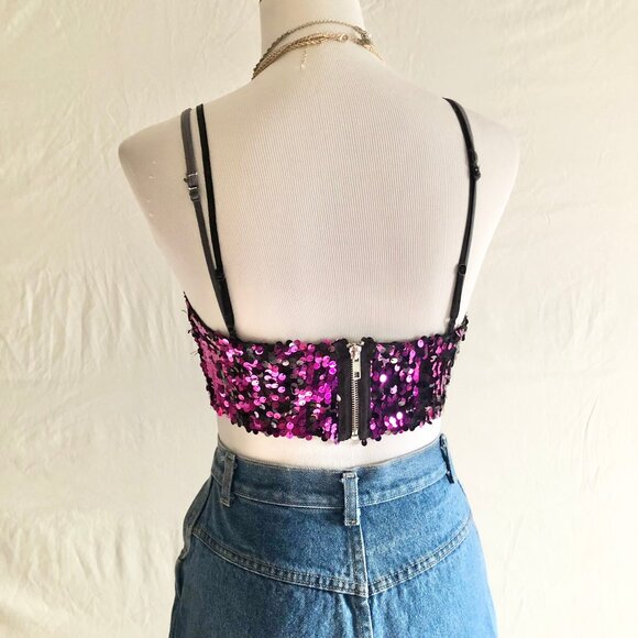 Pink Sequin Crop Top - Picture 7 of 7
